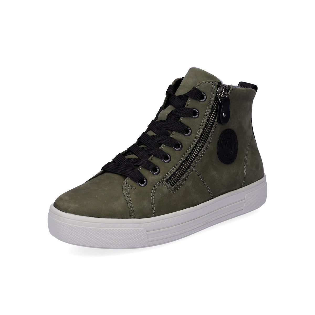 Remonte women lace-up boot green