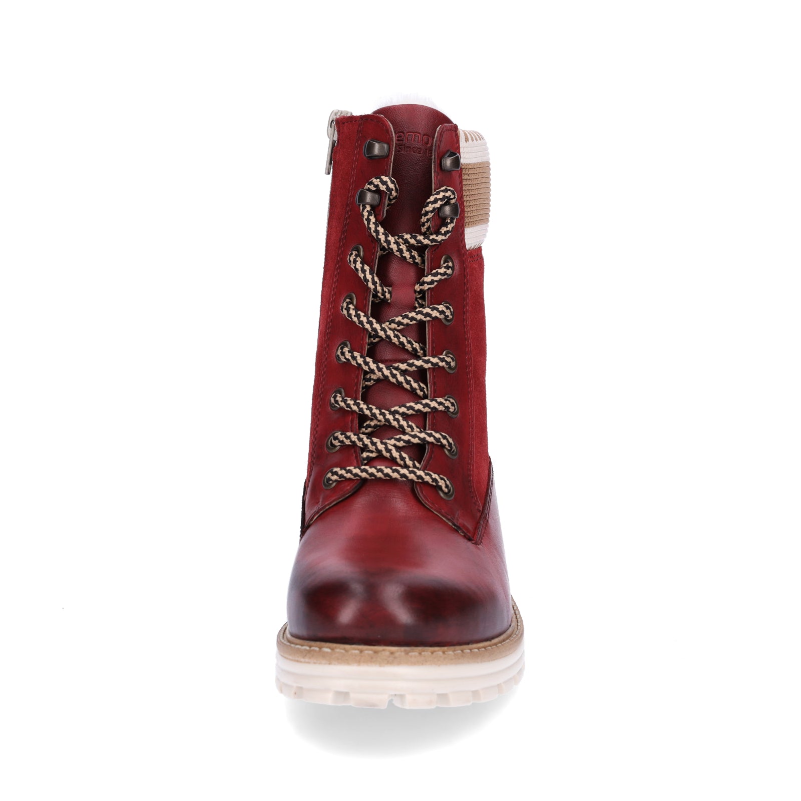Remonte women's lace-up boot red