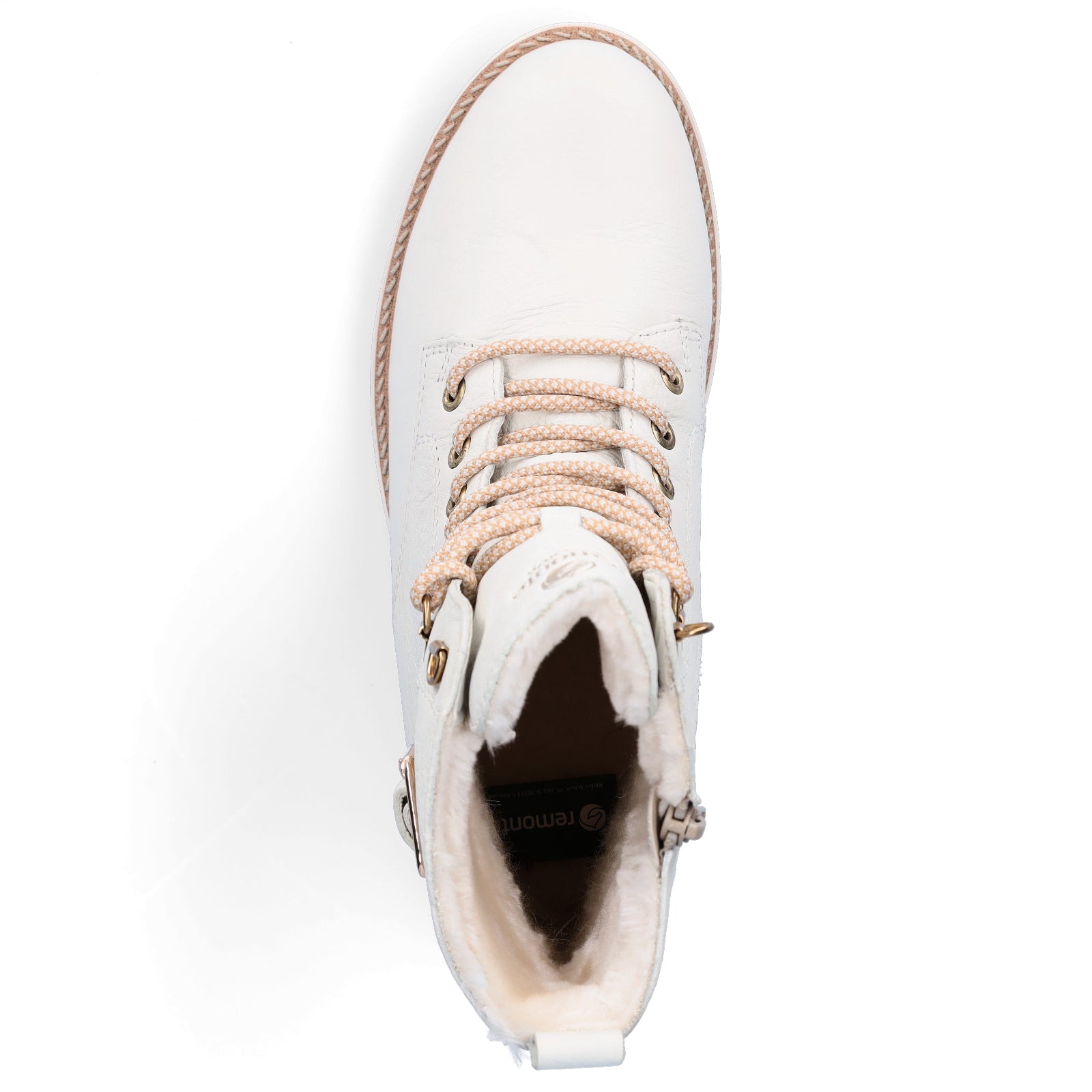 Remonte Damen Leder Schnürboot creme