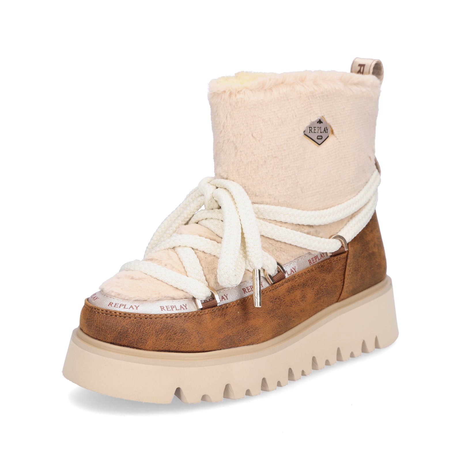 Replay Damen Moonboots Melrose Warm beige braun