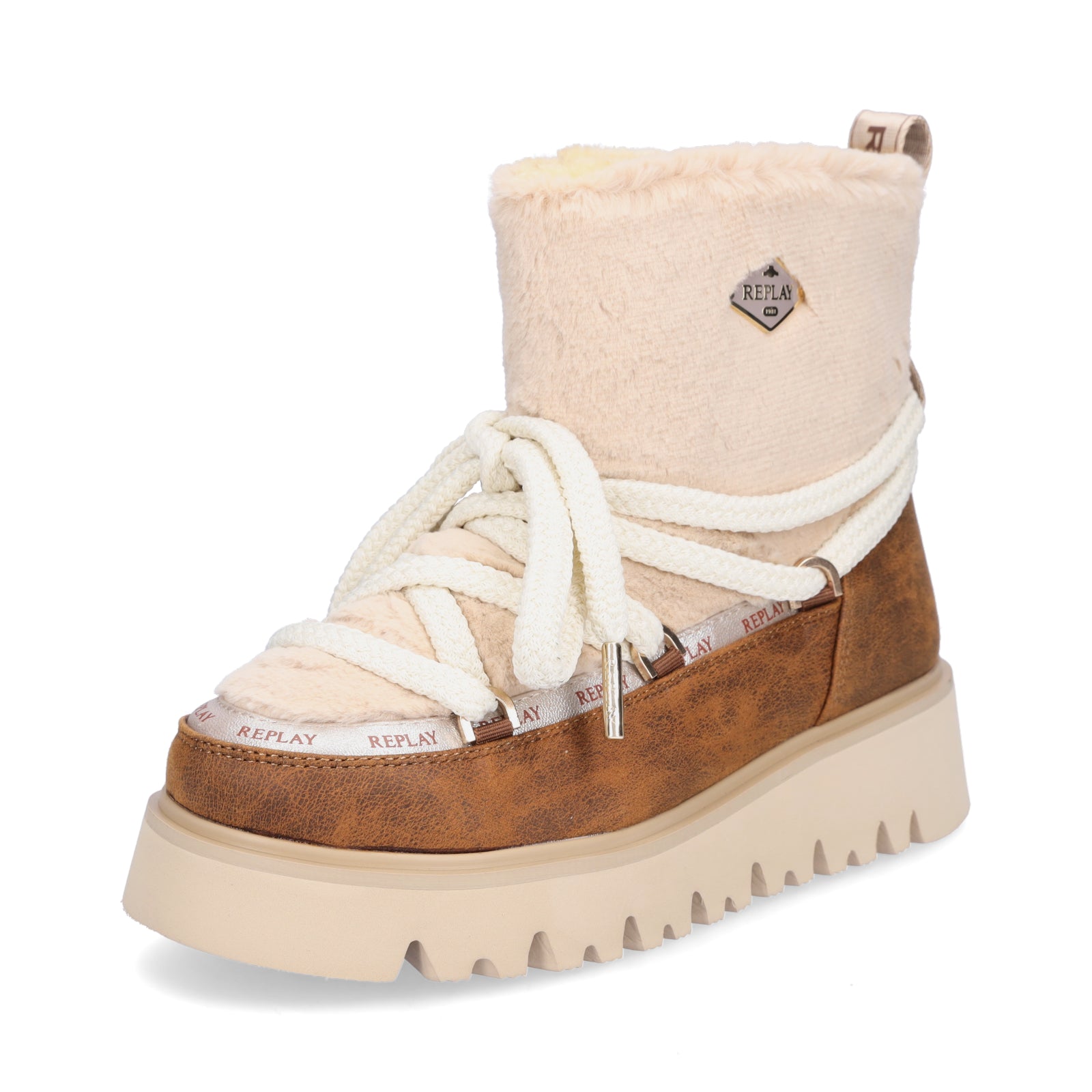 Replay Damen Moonboots Melrose Warm beige braun