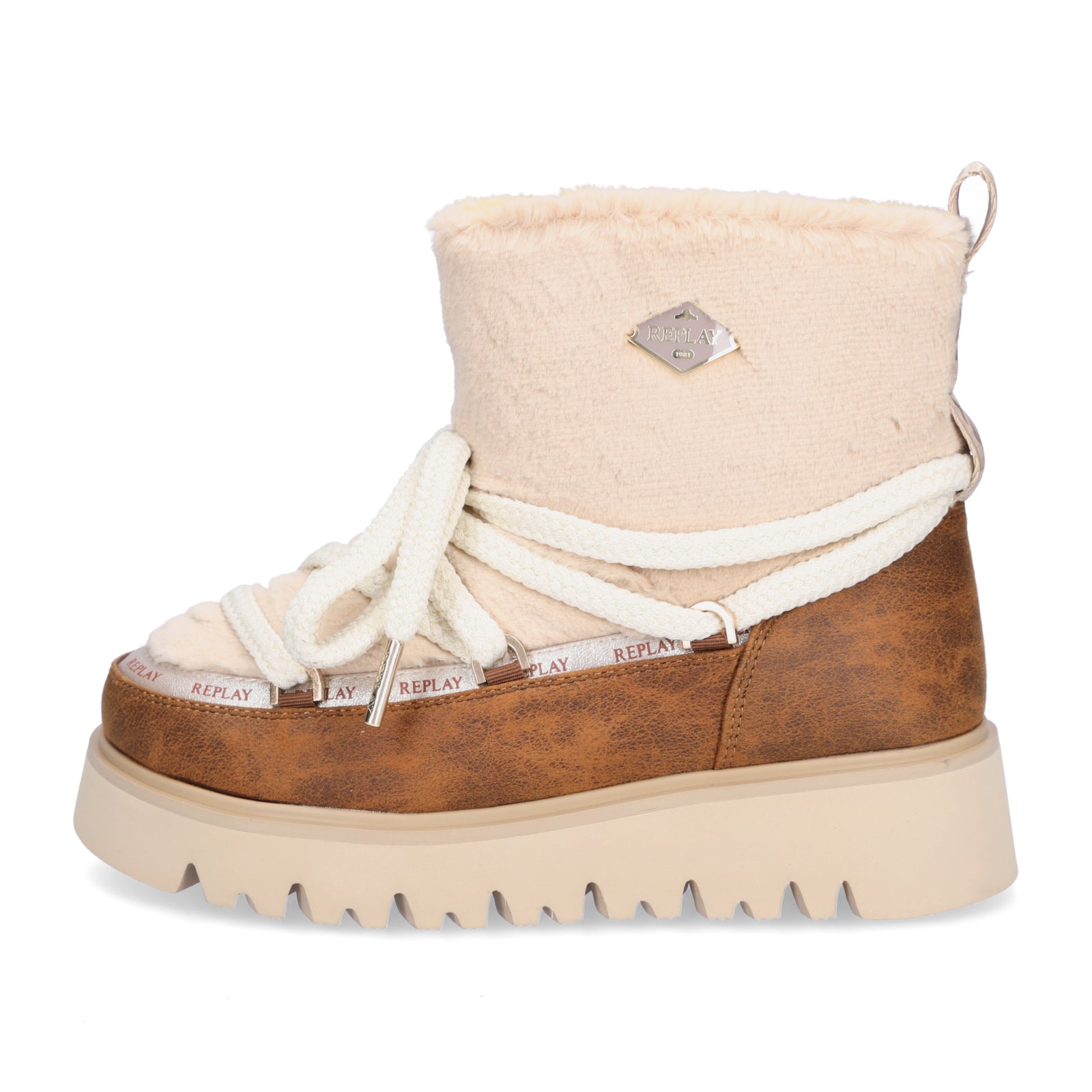 Replay Damen Moonboots Melrose Warm beige braun