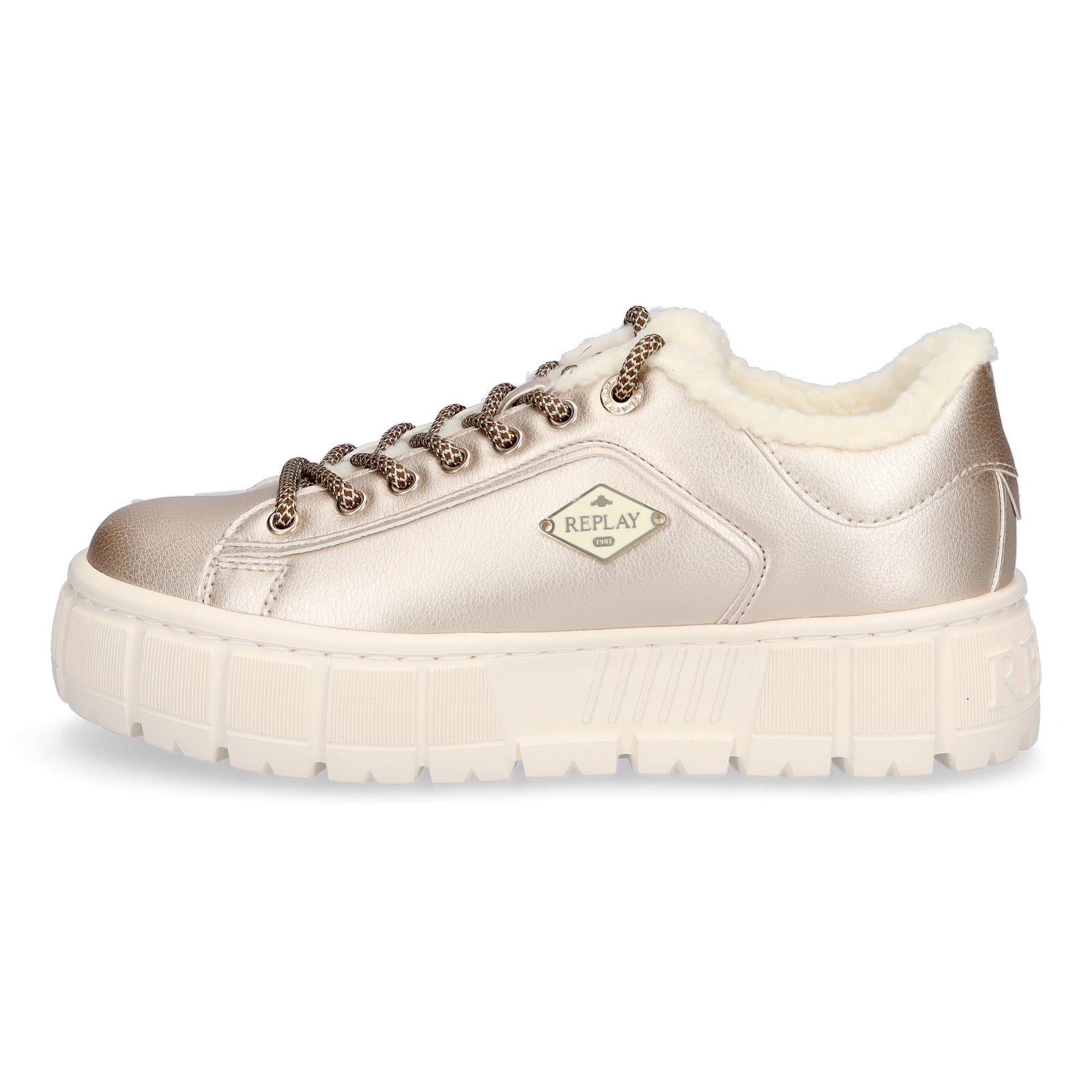 Replay women's sneakers Paulette Metal platinum