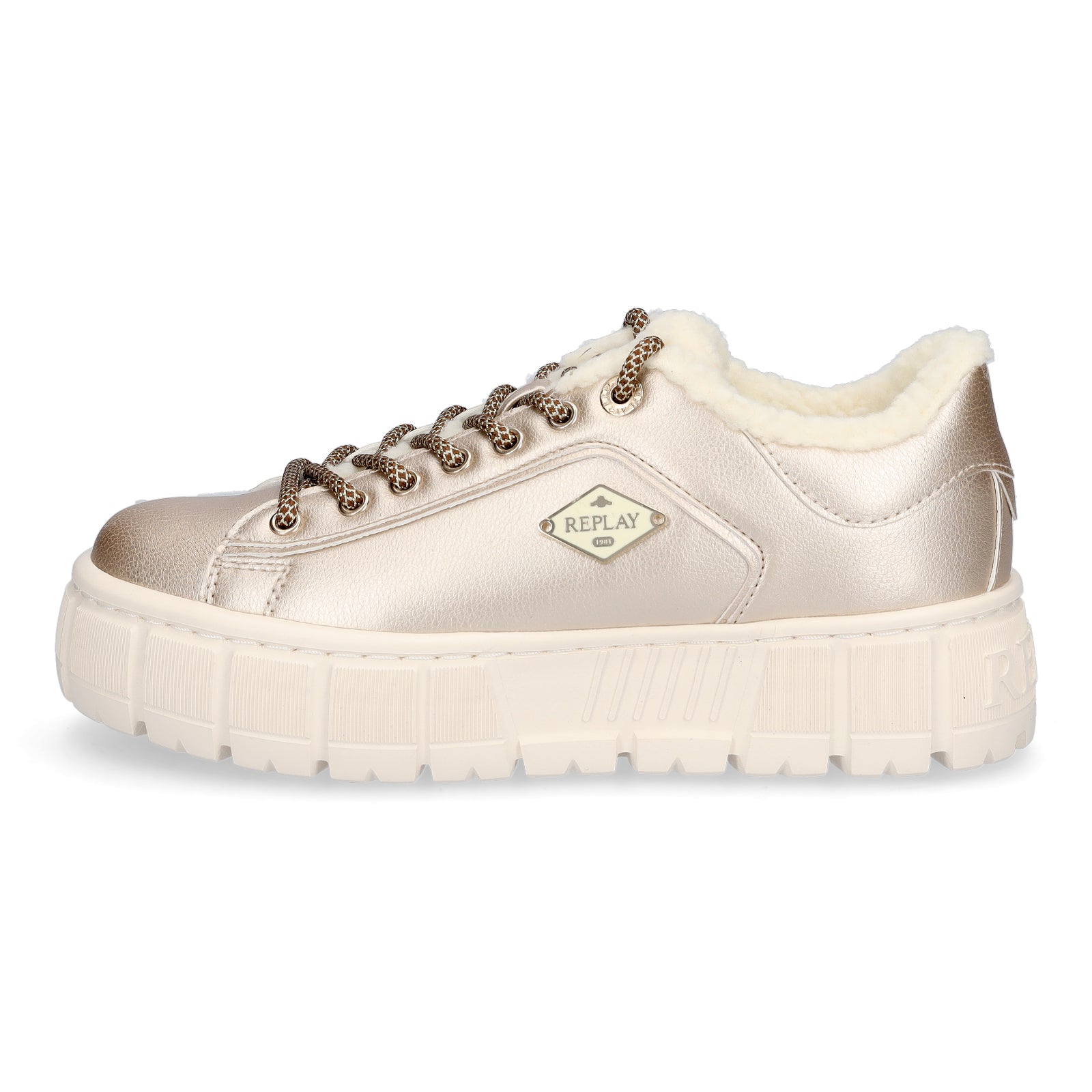 Replay Damen Sneaker Paulette Metal platin