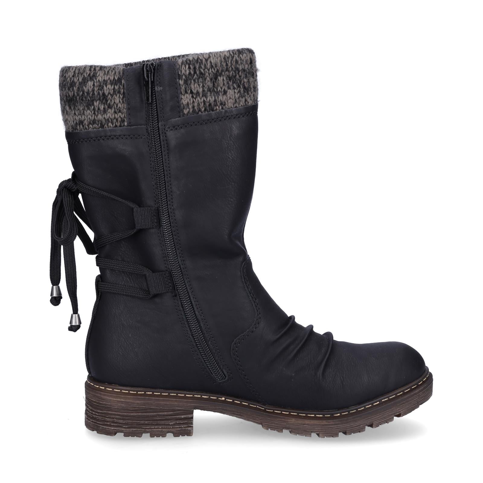Rieker Damen Halbschaft Stiefel schwarz
