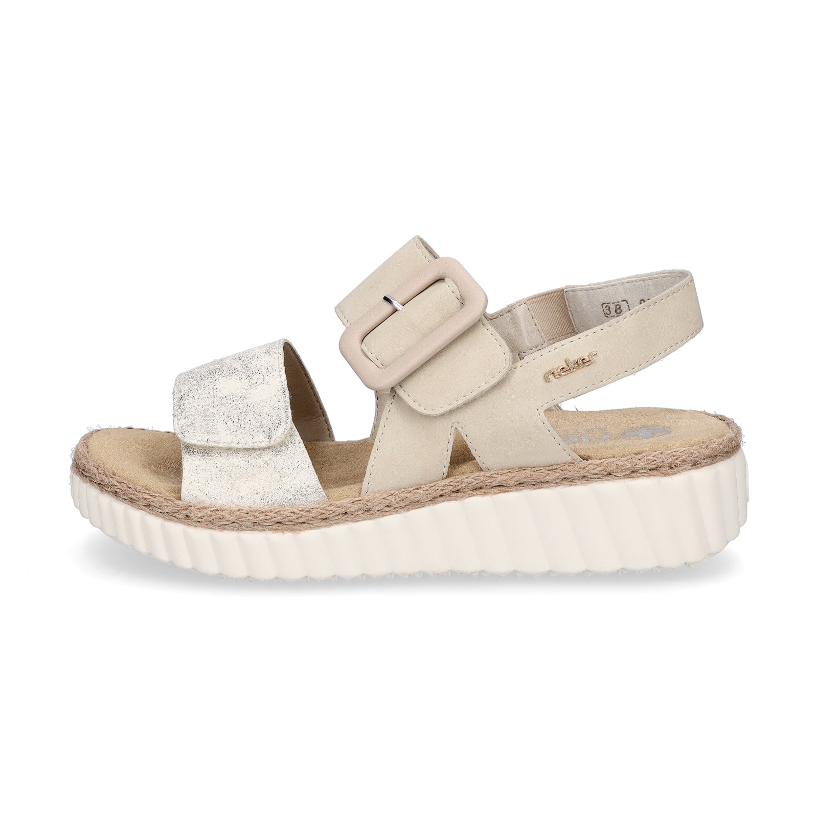 Rieker Damen Sandale beige gold