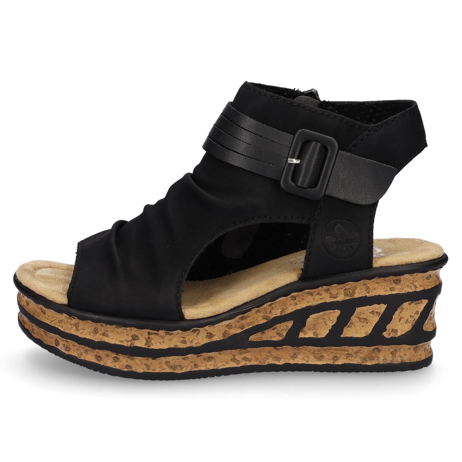 Rieker Damen Keilsandalette schwarz