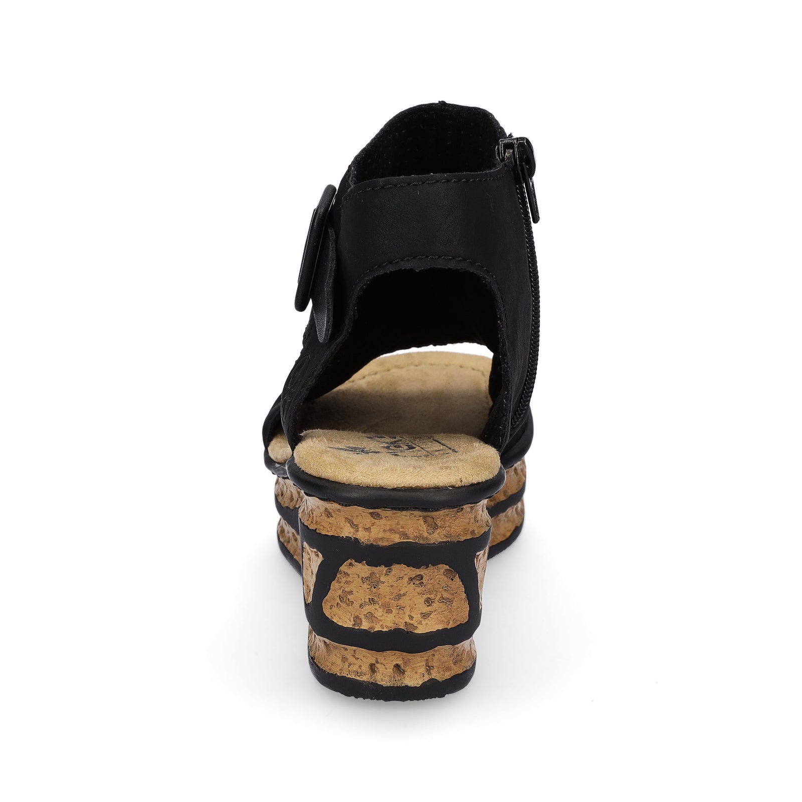 Rieker women's wedge sandals black