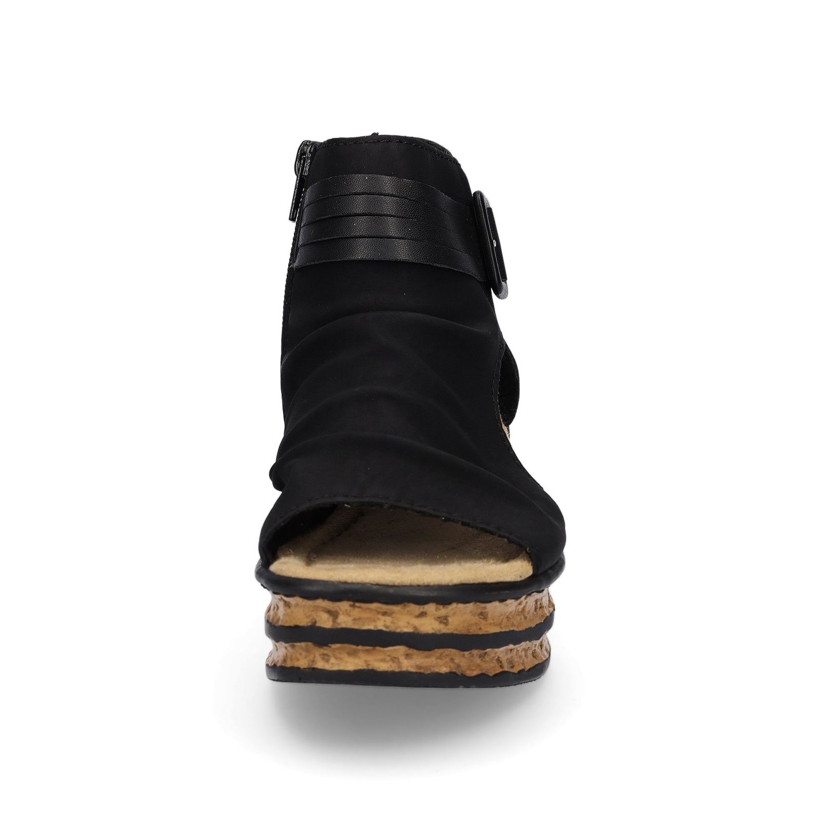 Rieker women's wedge sandals black
