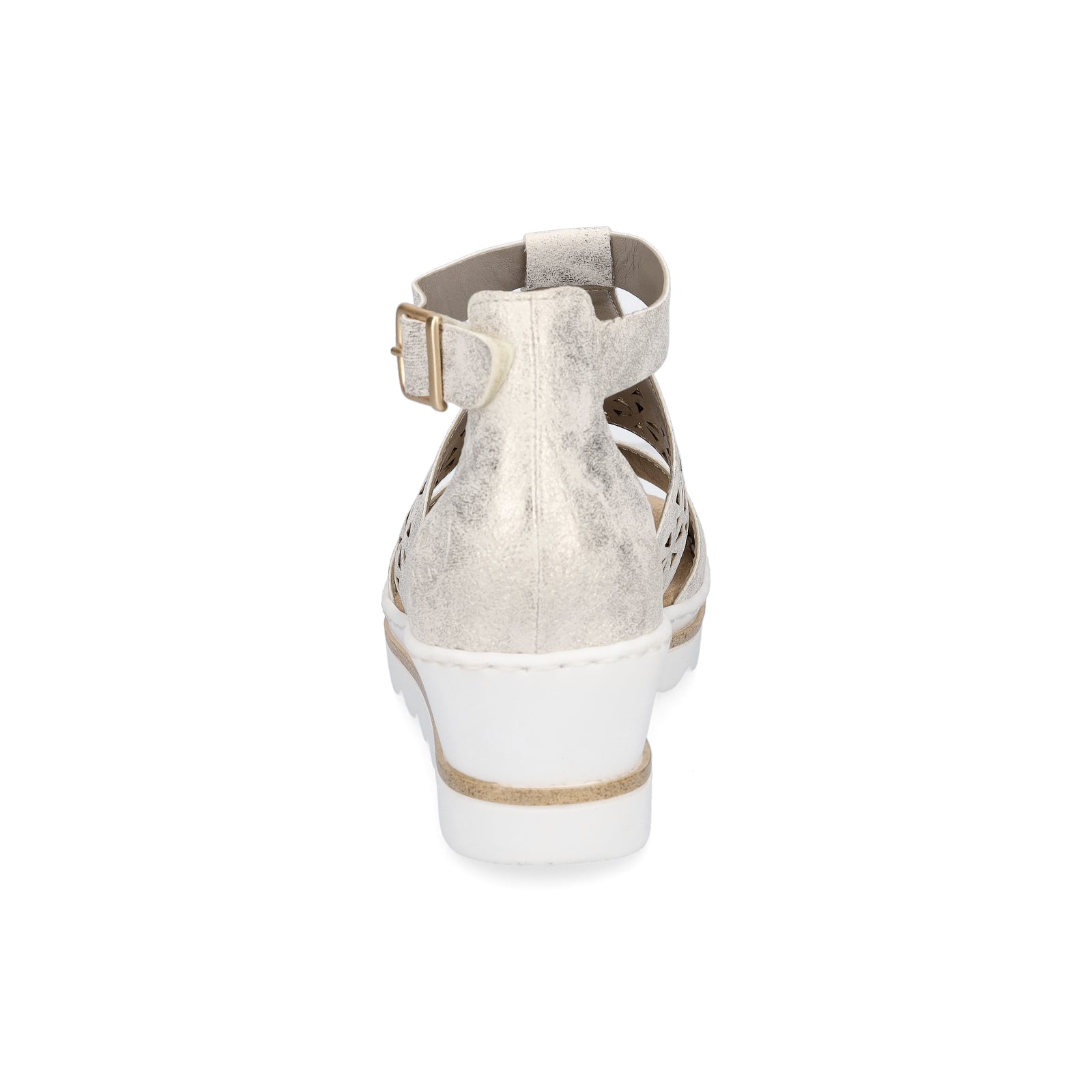 Rieker Damen Keilsandalette beige gold
