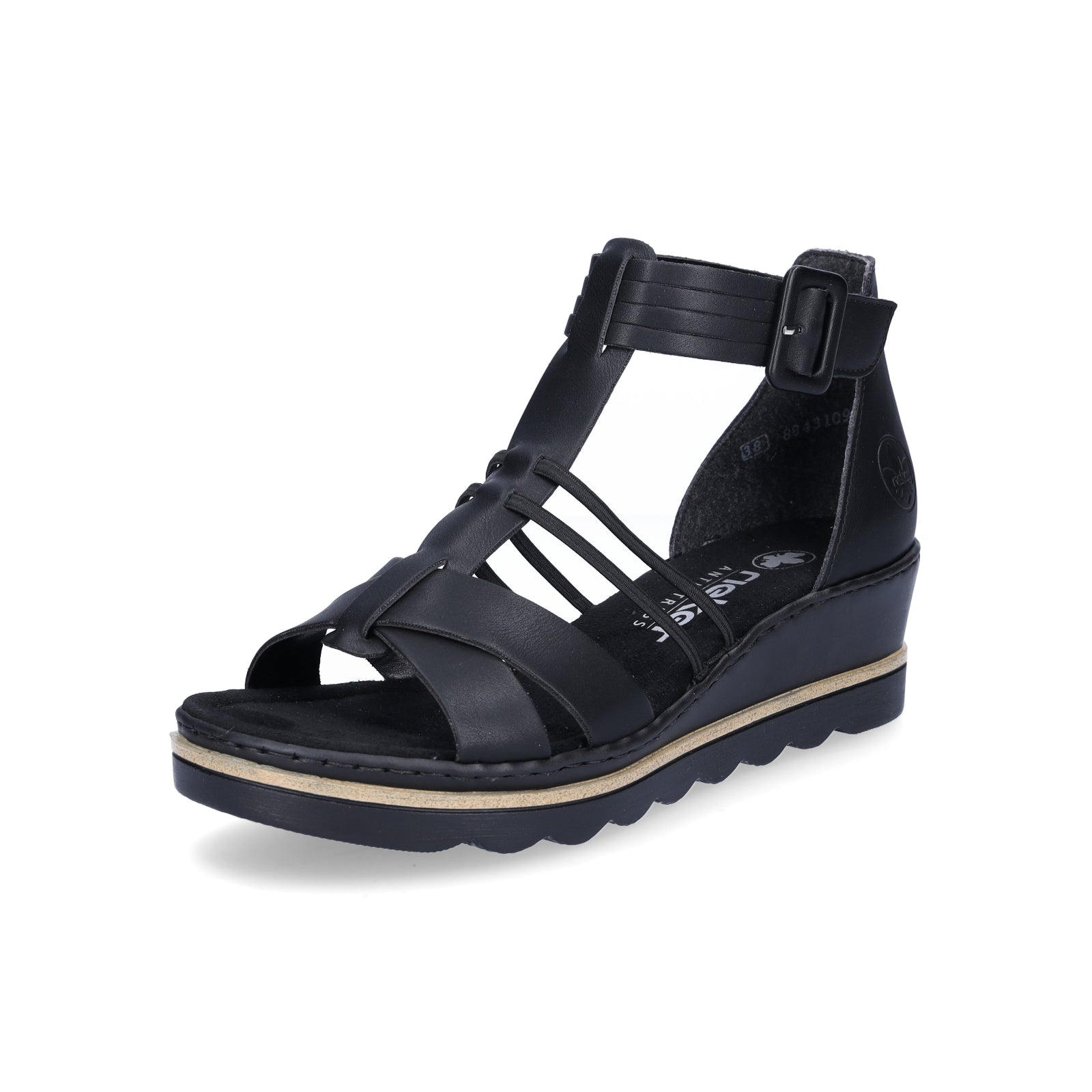 Rieker Damen Keilsandalette schwarz