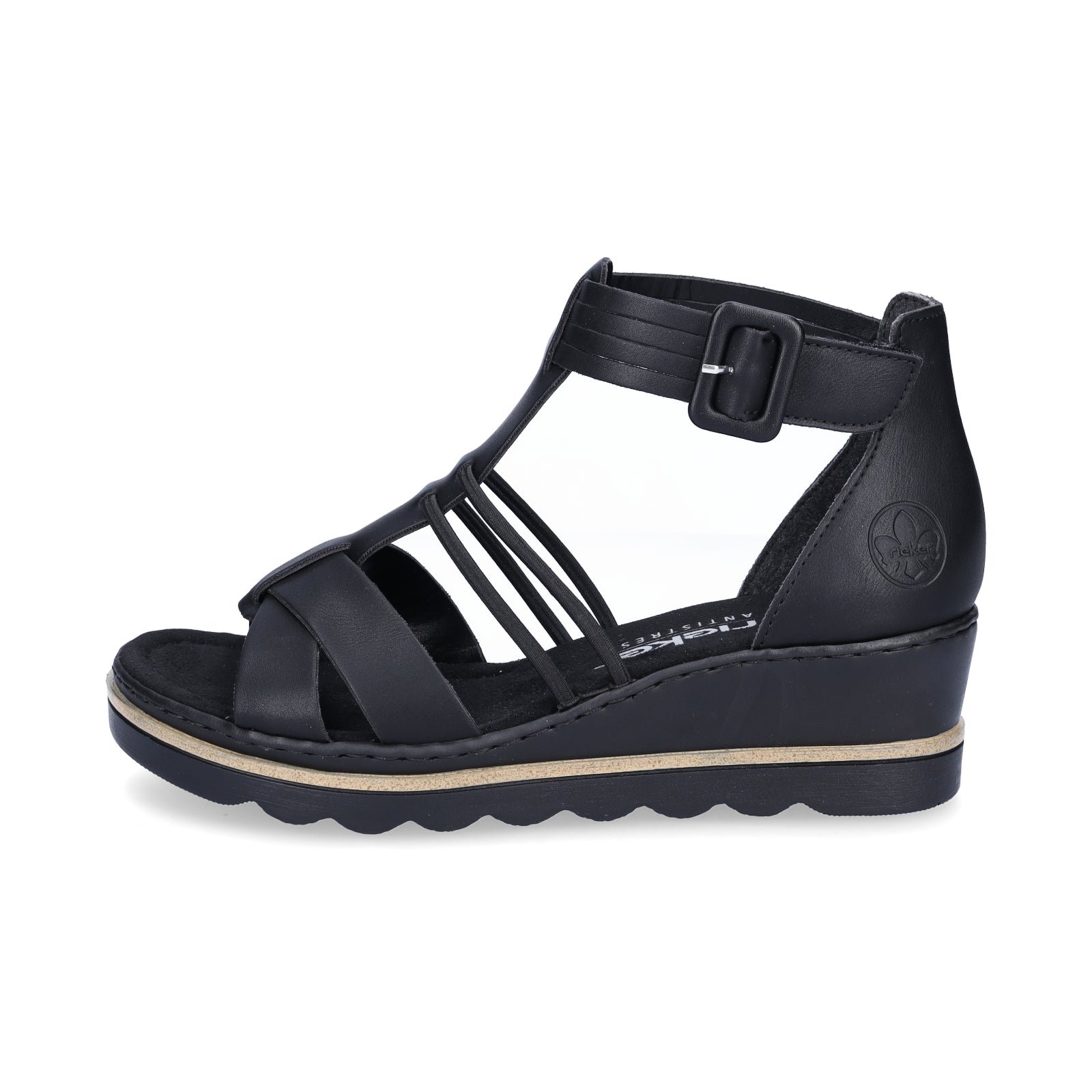 Rieker Damen Keilsandalette schwarz