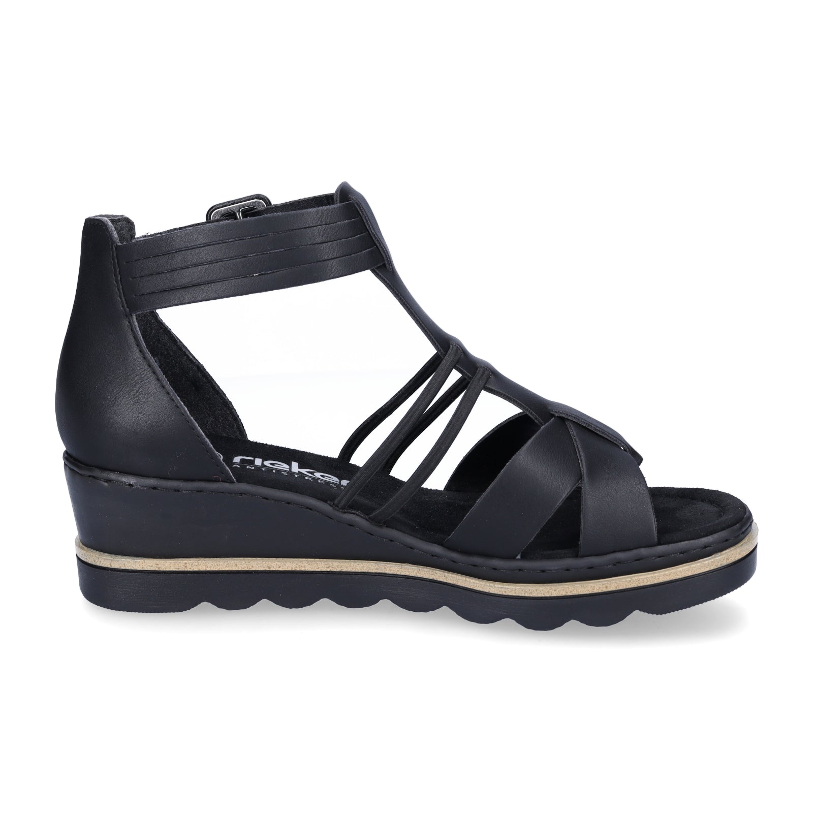 Rieker Damen Keilsandalette schwarz