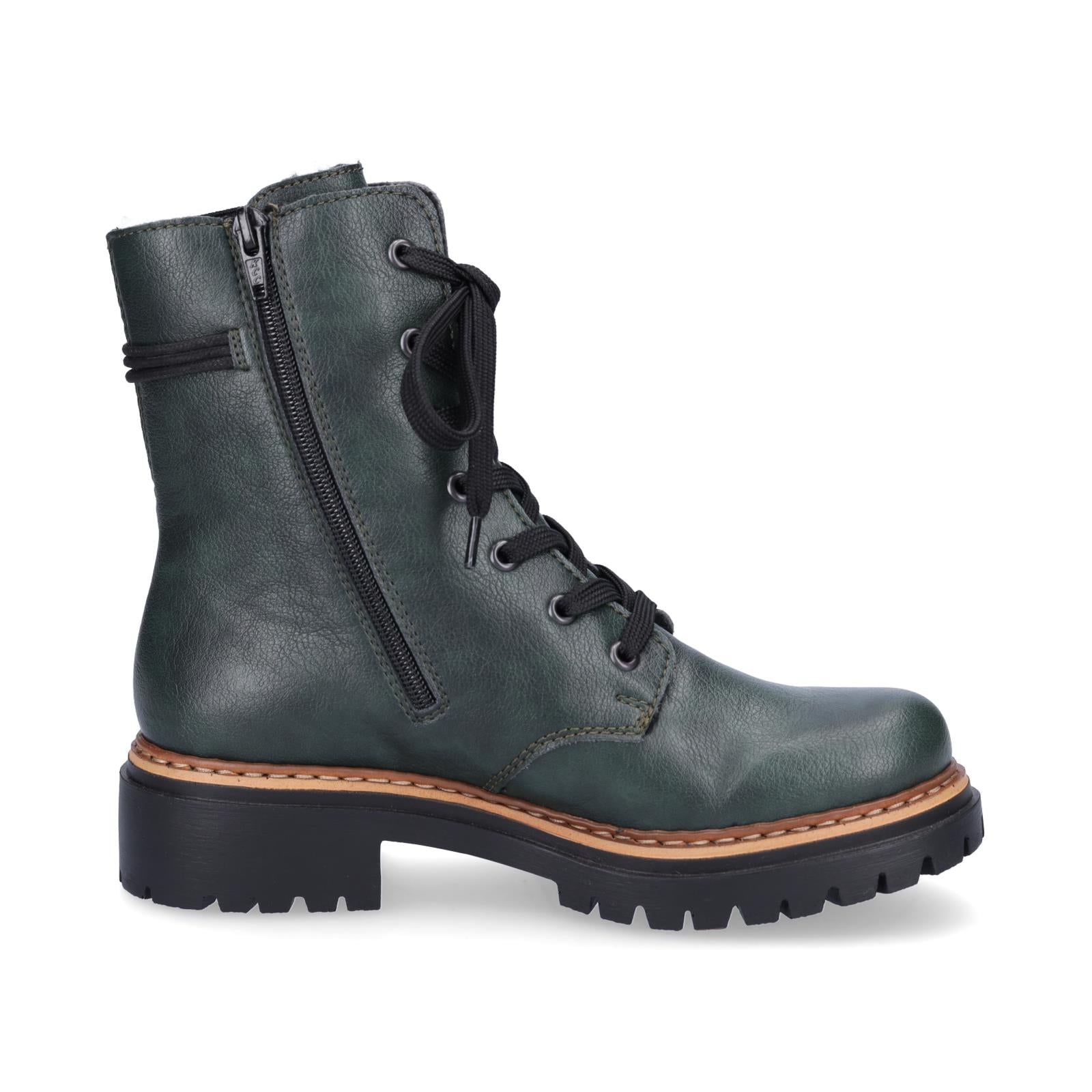 Rieker women's lace-up boot green