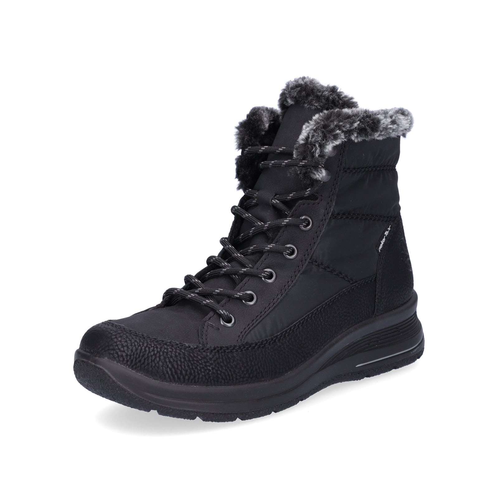 Rieker Damen Schnürboot schwarz