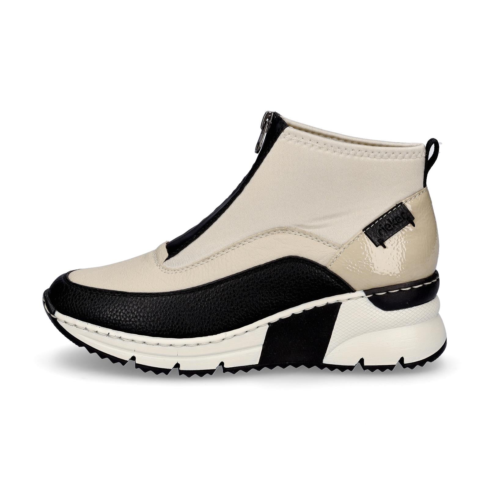 Rieker women's slip-on sneakers beige black