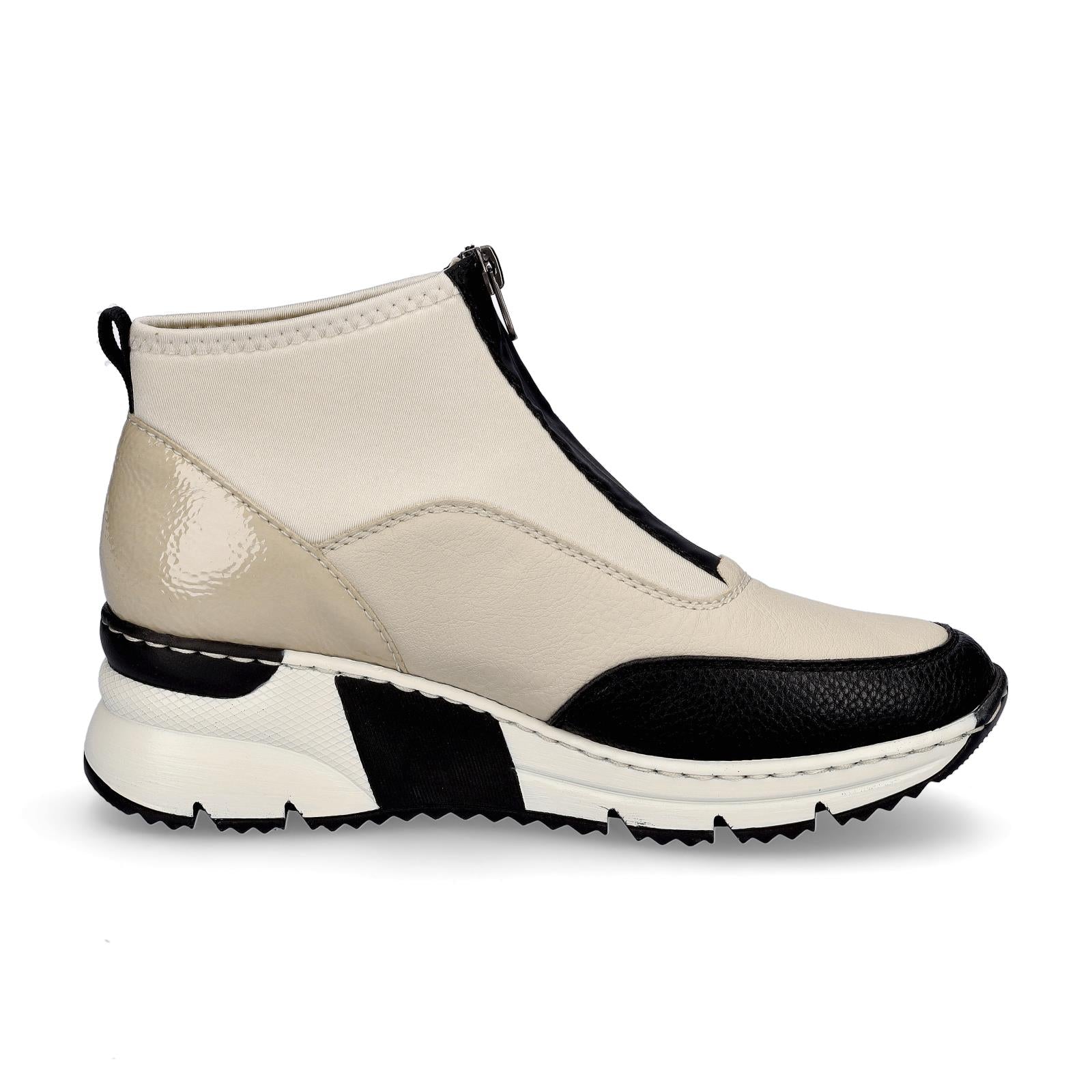 Rieker Damen Slip-on Sneaker beige schwarz