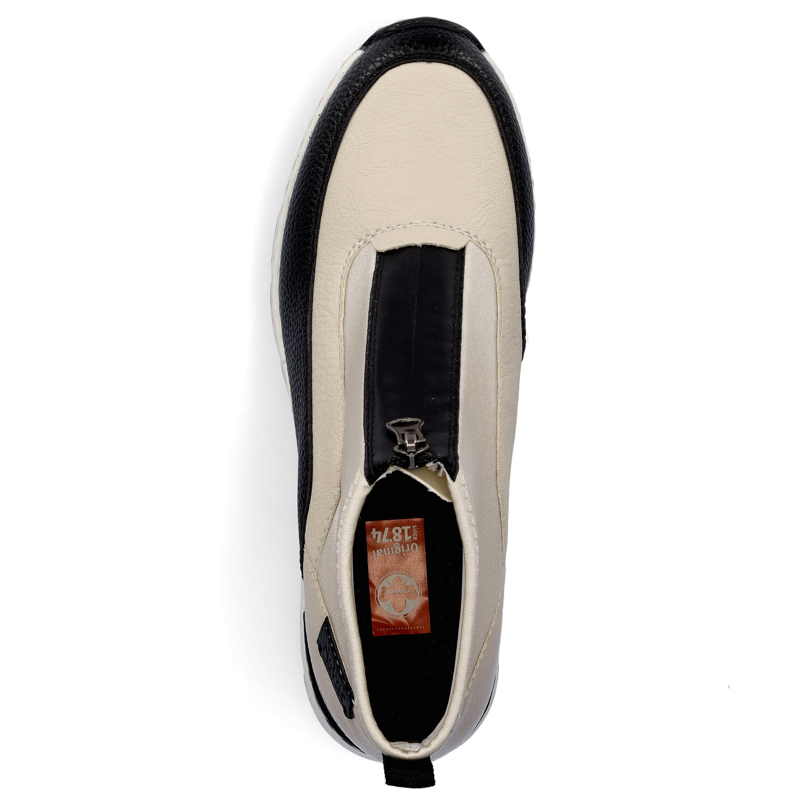 Rieker Damen Slip-on Sneaker beige schwarz