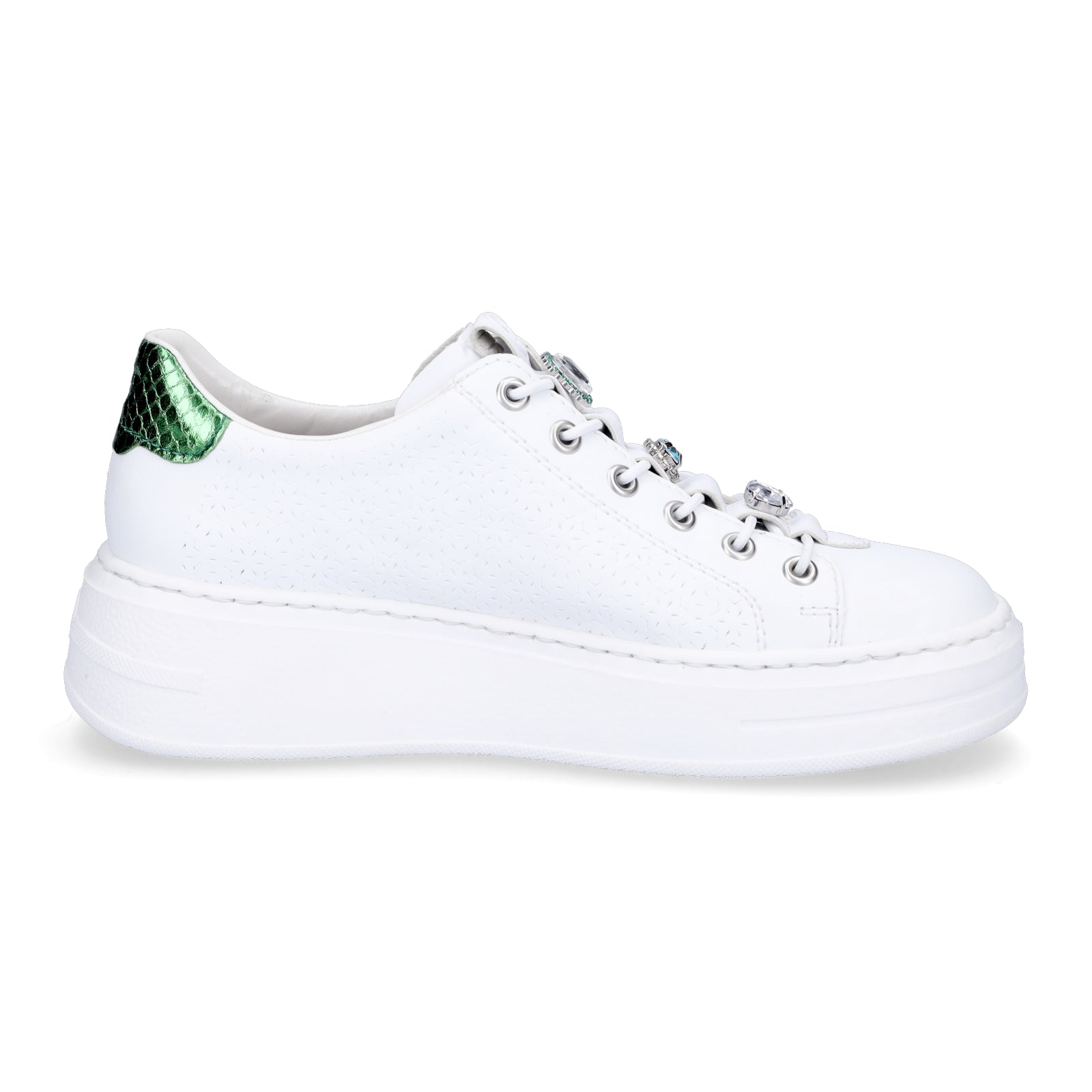 Rieker Damen Plateau Sneaker weiß
