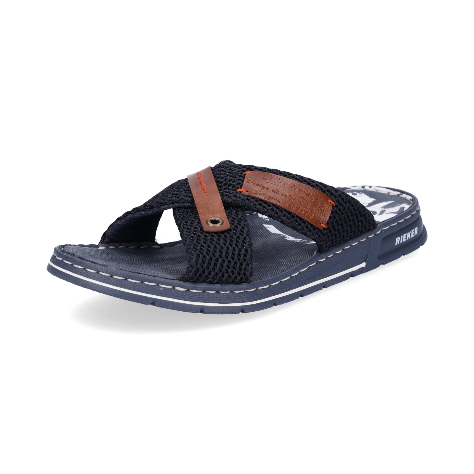 Rieker Herren Pantolette blau