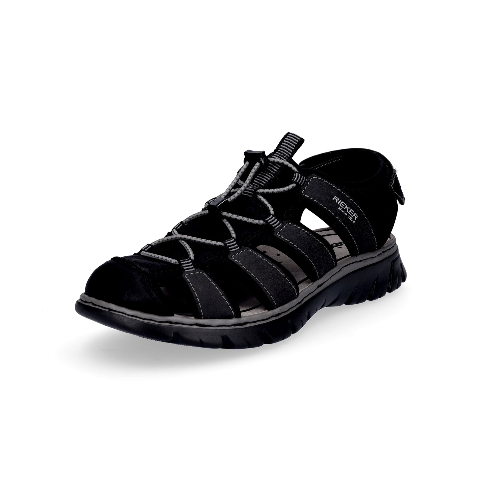 Rieker Herren Trekking Sandale schwarz