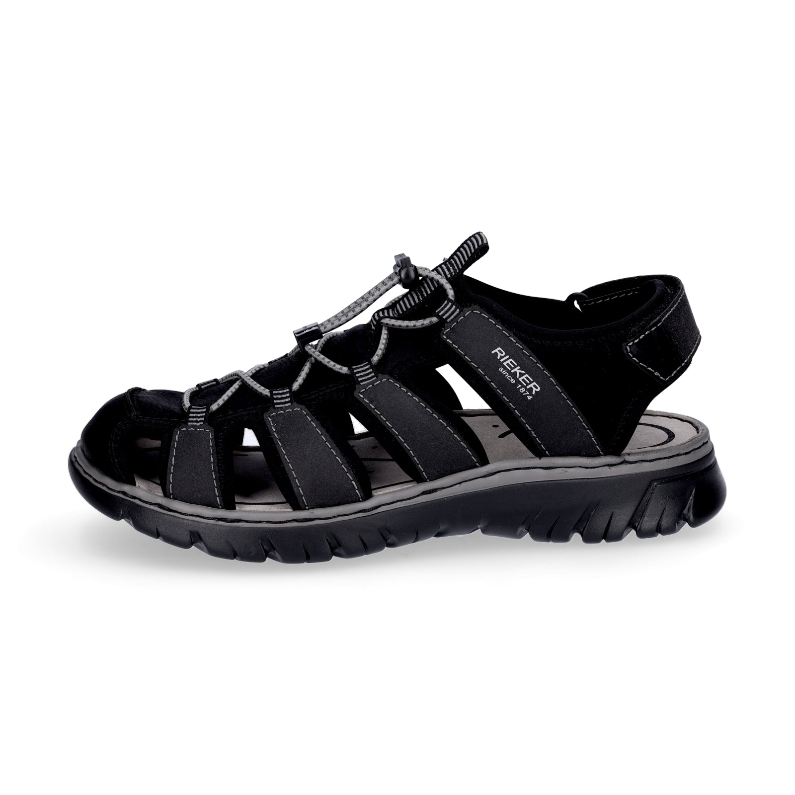 Rieker Herren Trekking Sandale schwarz