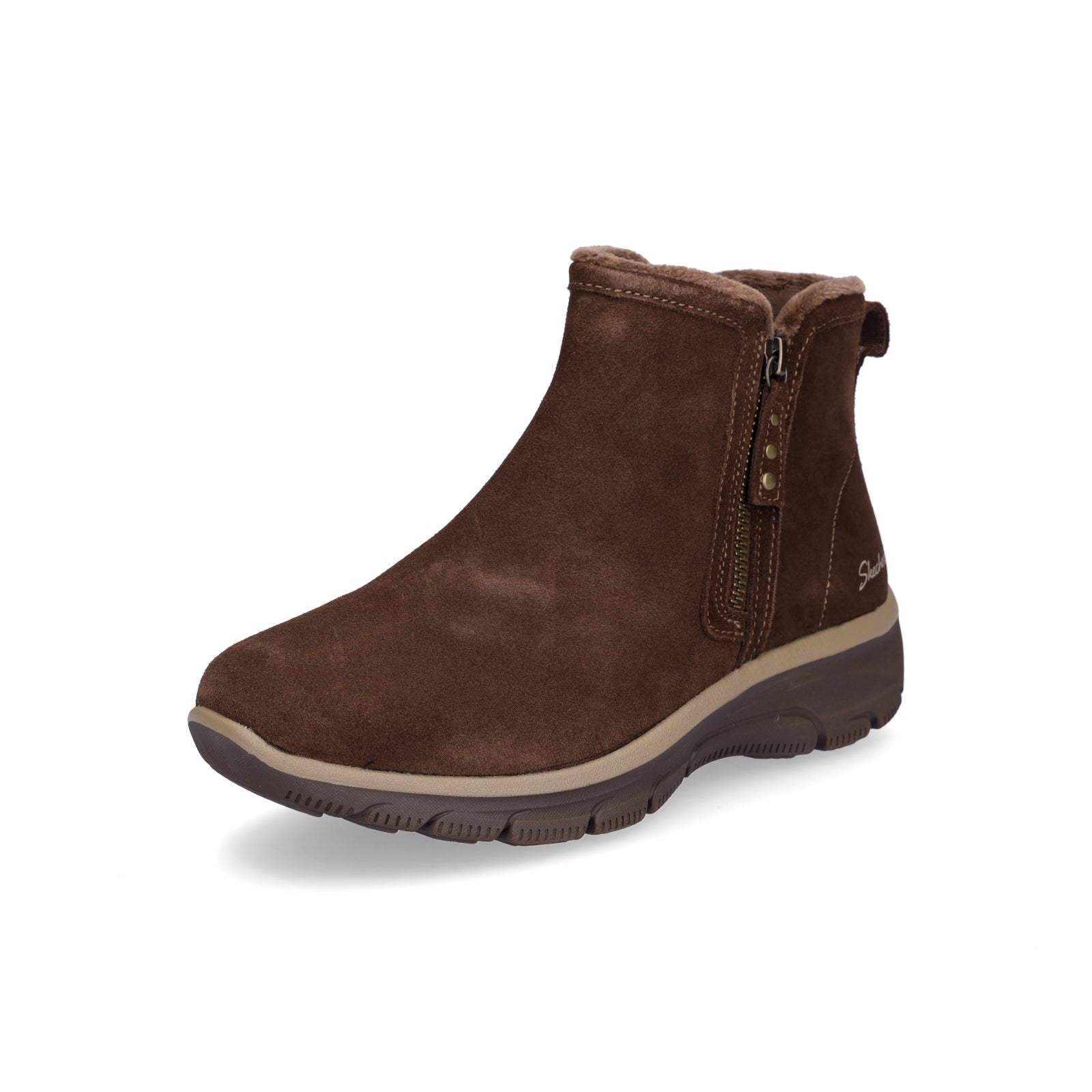 Skechers Damen Boot Easy Going Urban Zip braun