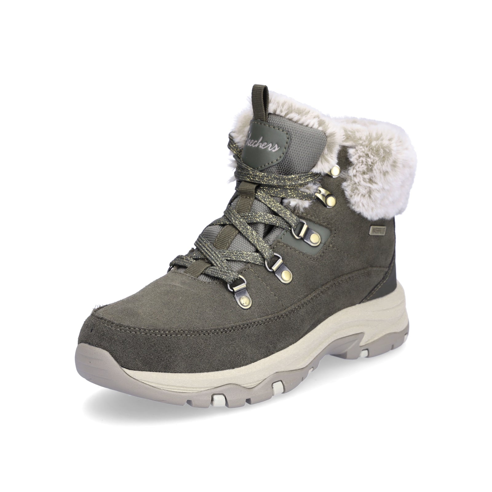 Skechers Damen Schnürboot Trego Snow Worries olive