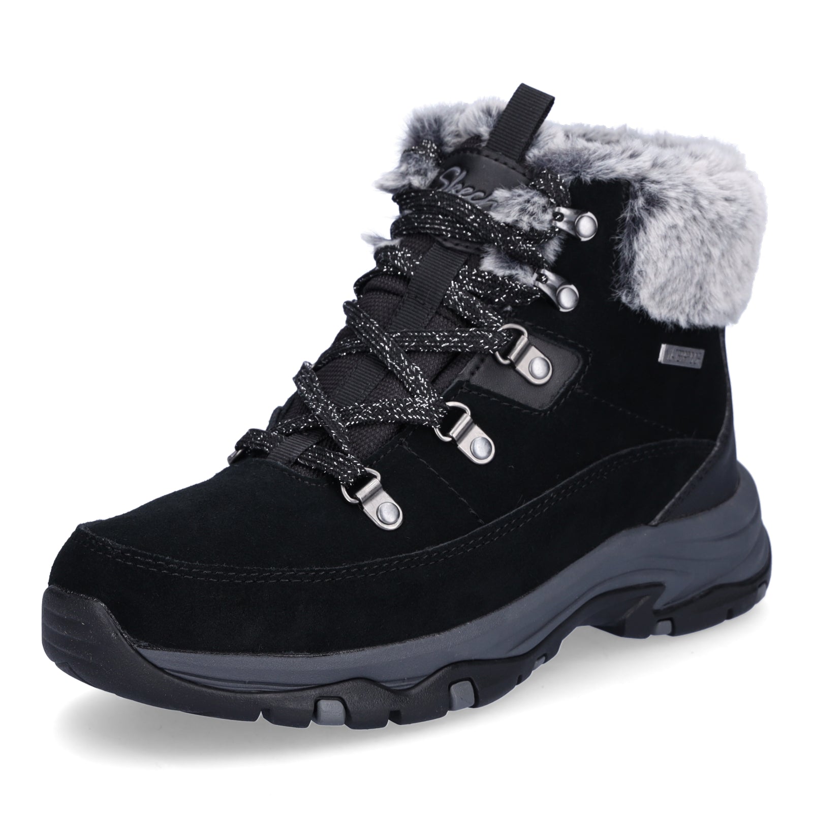 Skechers Damen Schnürboot Trego Snow Worries schwarz