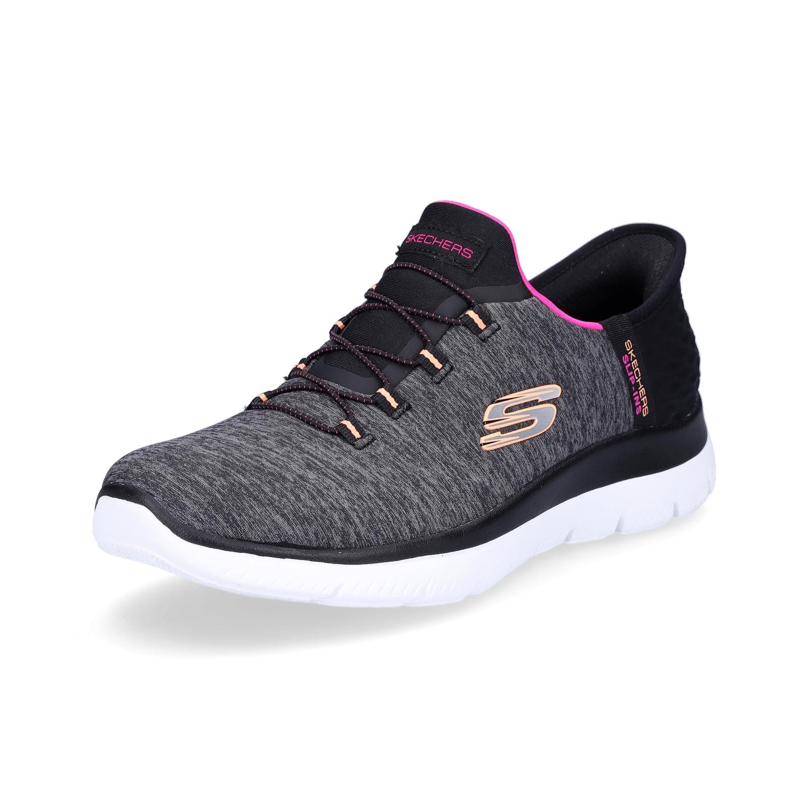 Skechers women's slip-in sneaker Dazzling Haze black gray