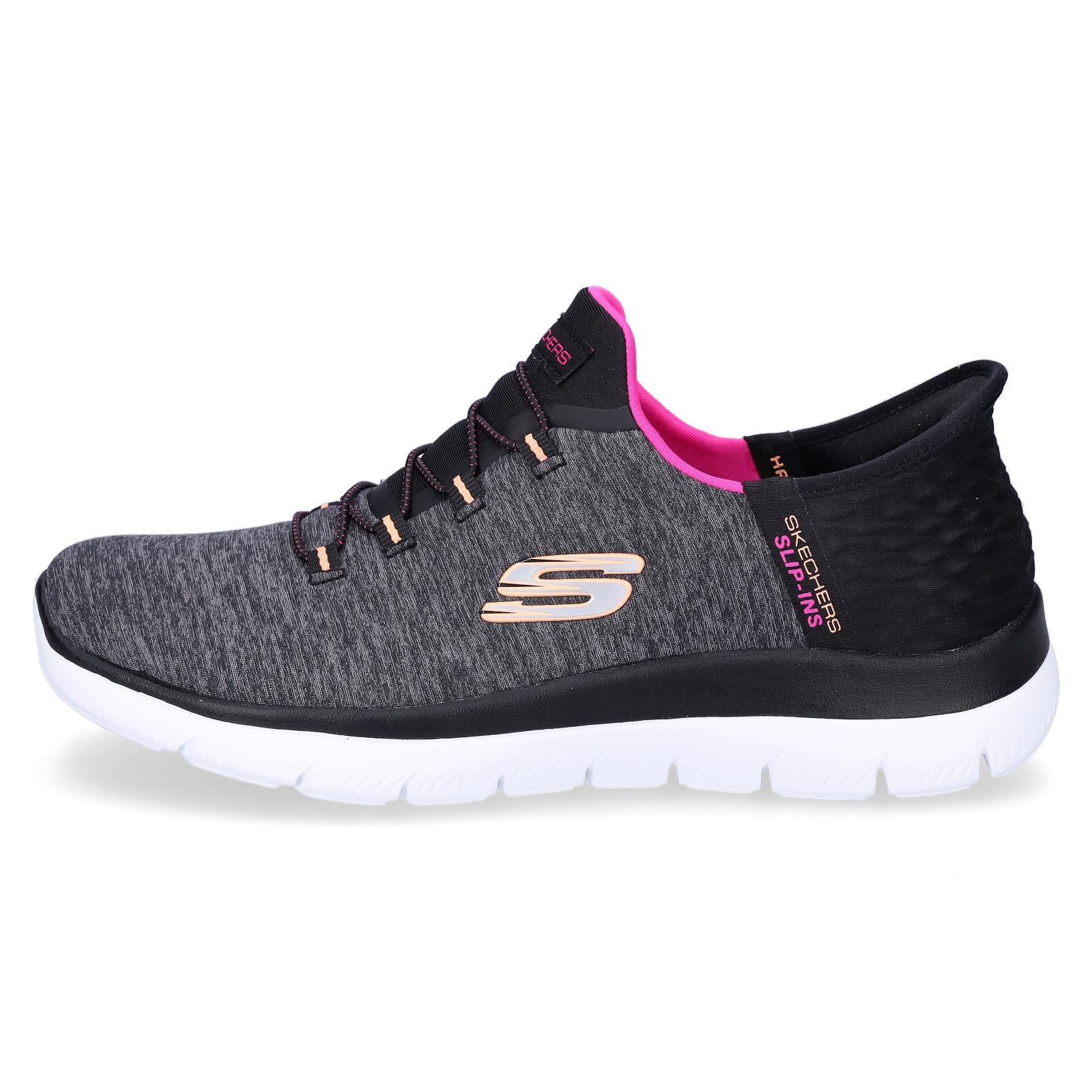 Skechers women's slip-in sneaker Dazzling Haze black gray