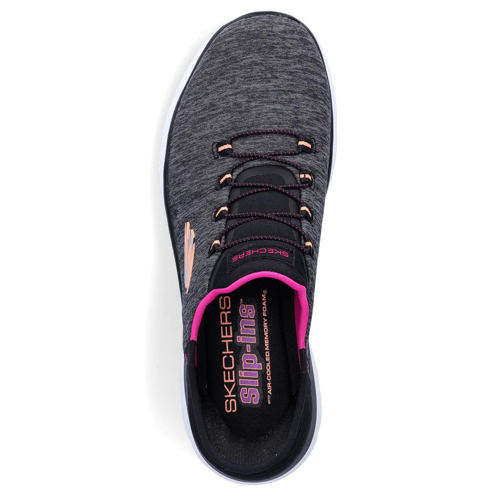 Skechers women's slip-in sneaker Dazzling Haze black gray