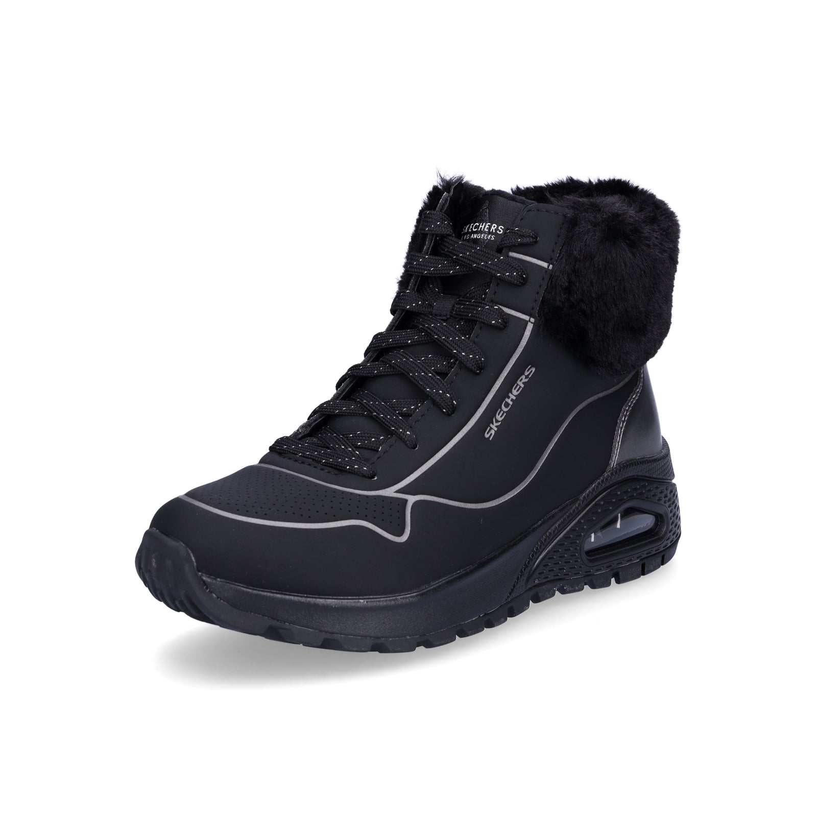 Skechers Damen Schnürboot UNO Rugged Fall Shimmer schwarz