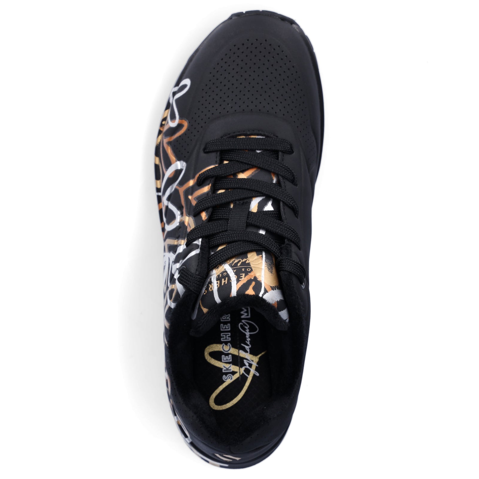 Skechers JGoldcrown Damen Sneaker UNO Metallic Love schwarz