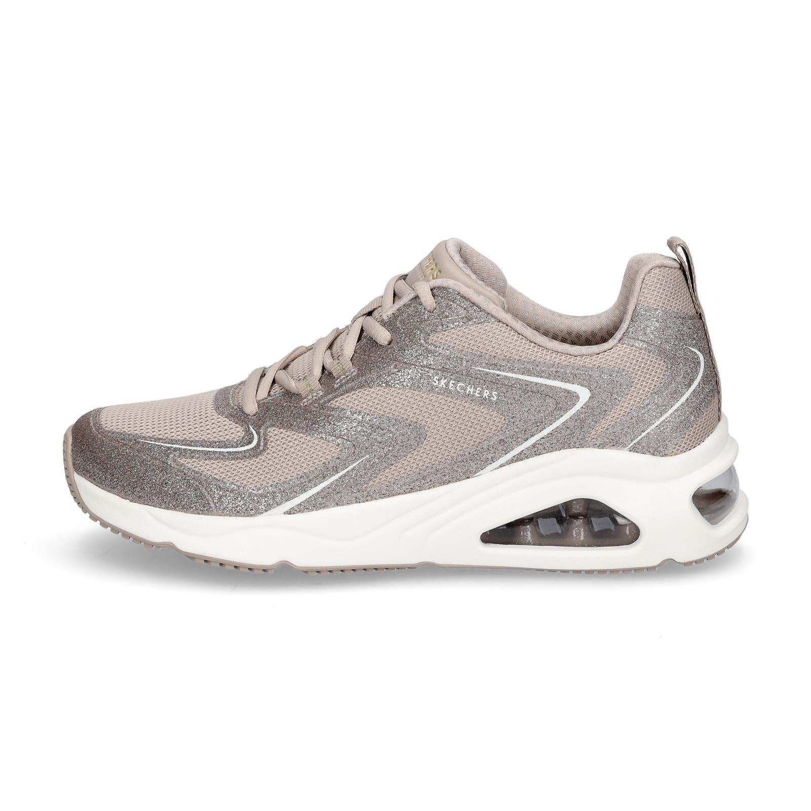 Skechers women's sneaker Tres-Air UNO Glit-Airy taupe