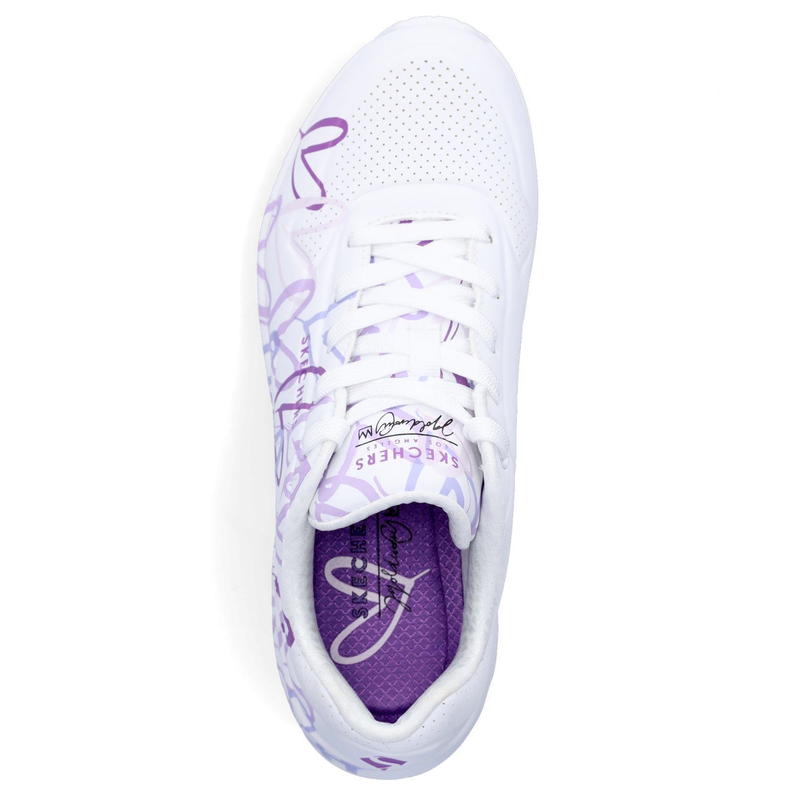Skechers JGoldcrown Damen Sneaker UNO Spread The Love weiß lila