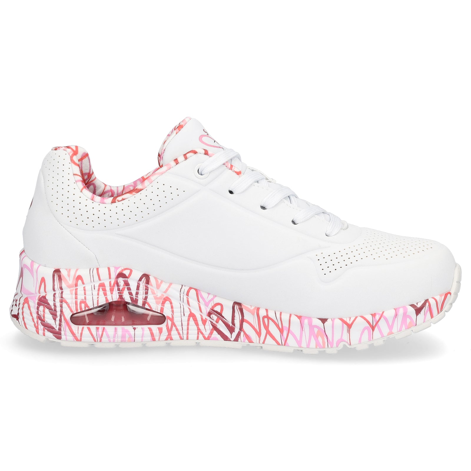 Skechers JGoldcrown Damen Sneaker UNO Loving Love weiß pink