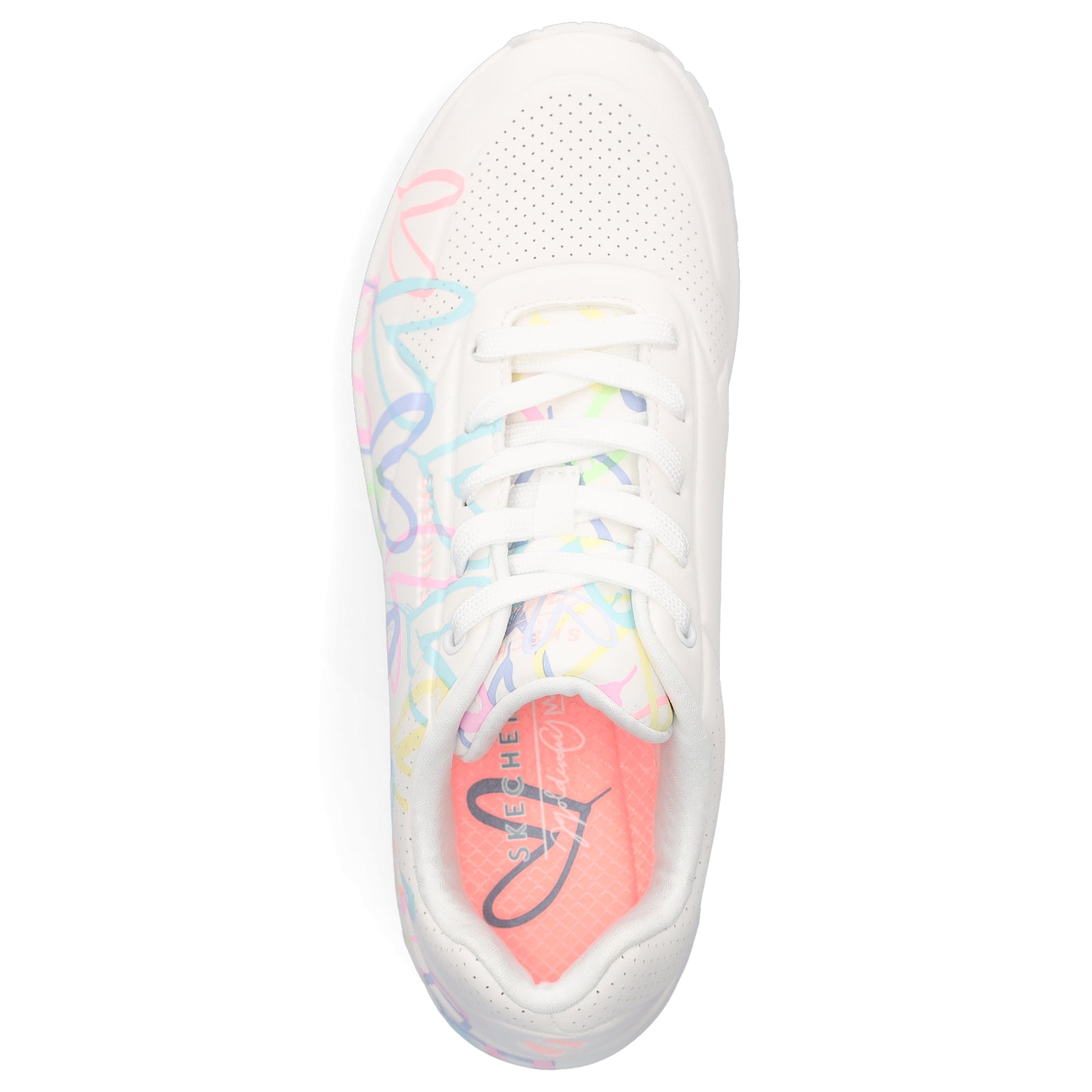 Skechers JGoldcrown Damen Sneaker UNO Spread The Love weiß pastell
