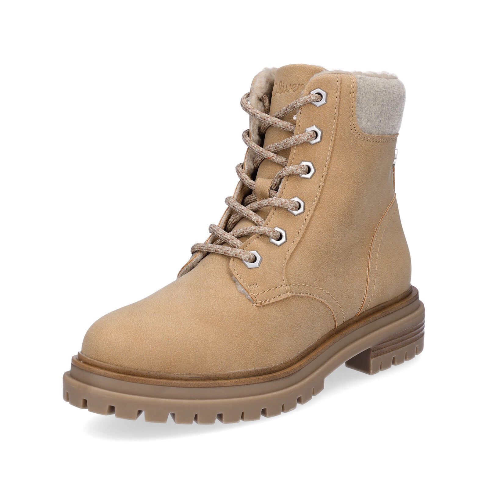 s.Oliver women's lace-up boot beige