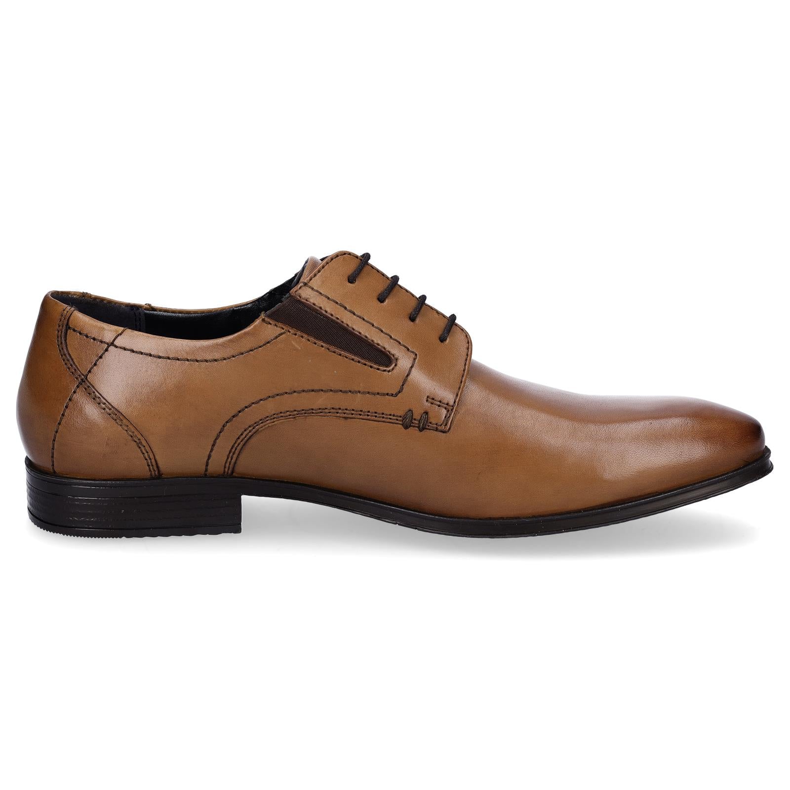 s.Oliver men's leather lace-up shoe cognac brown