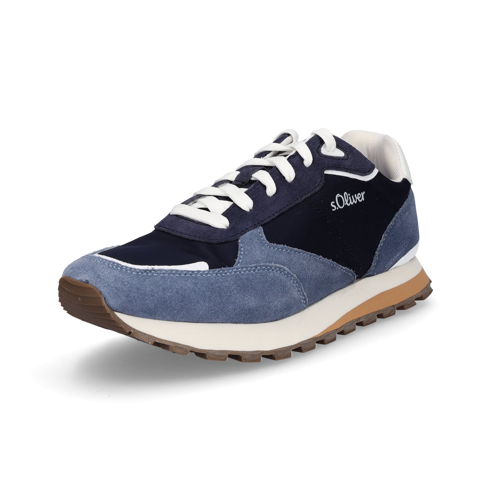 s.Oliver men's leather sneakers denim blue