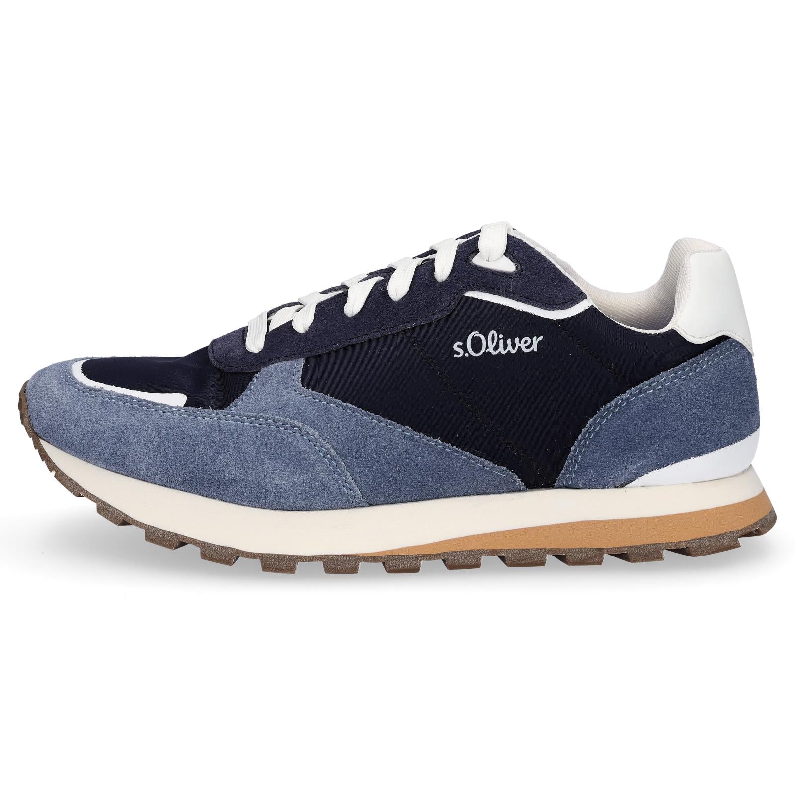 s.Oliver men's leather sneakers denim blue