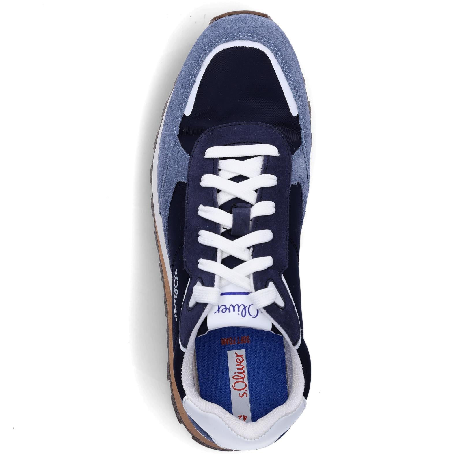 s.Oliver men's leather sneakers denim blue