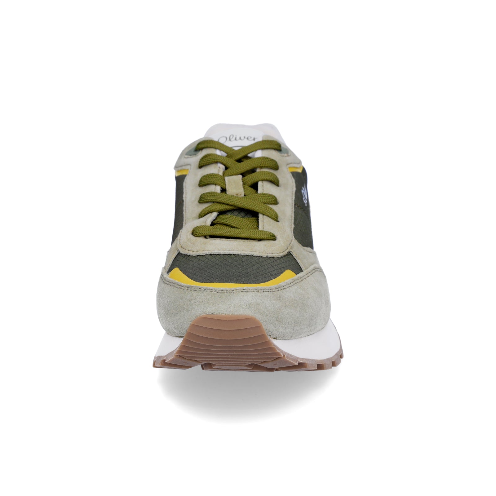 s.Oliver men's leather sneakers khaki green