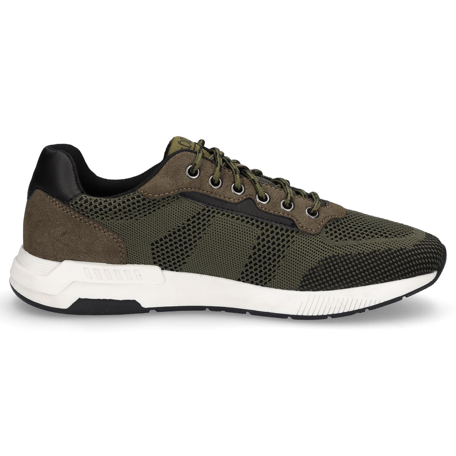 s.Oliver men's knitted sneakers khaki green