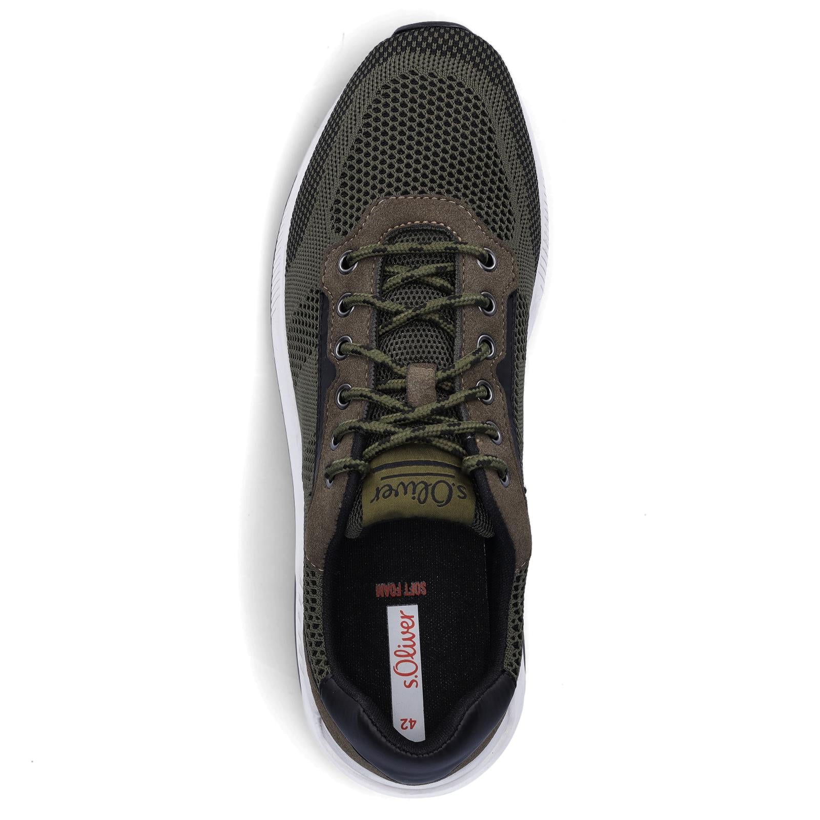 s.Oliver men's knitted sneakers khaki green