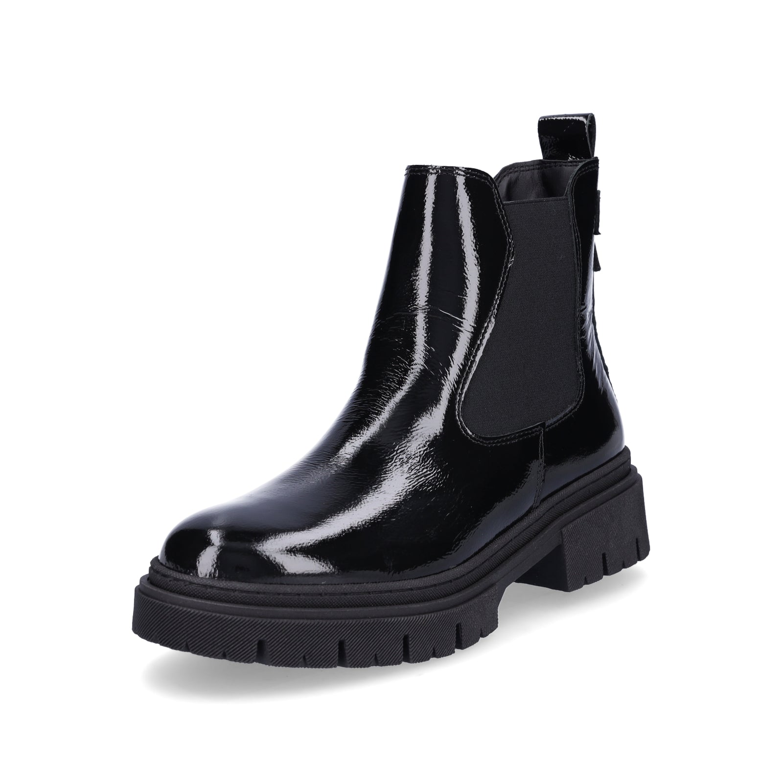 Tamaris Damen Chelsea Boot schwarz Lack