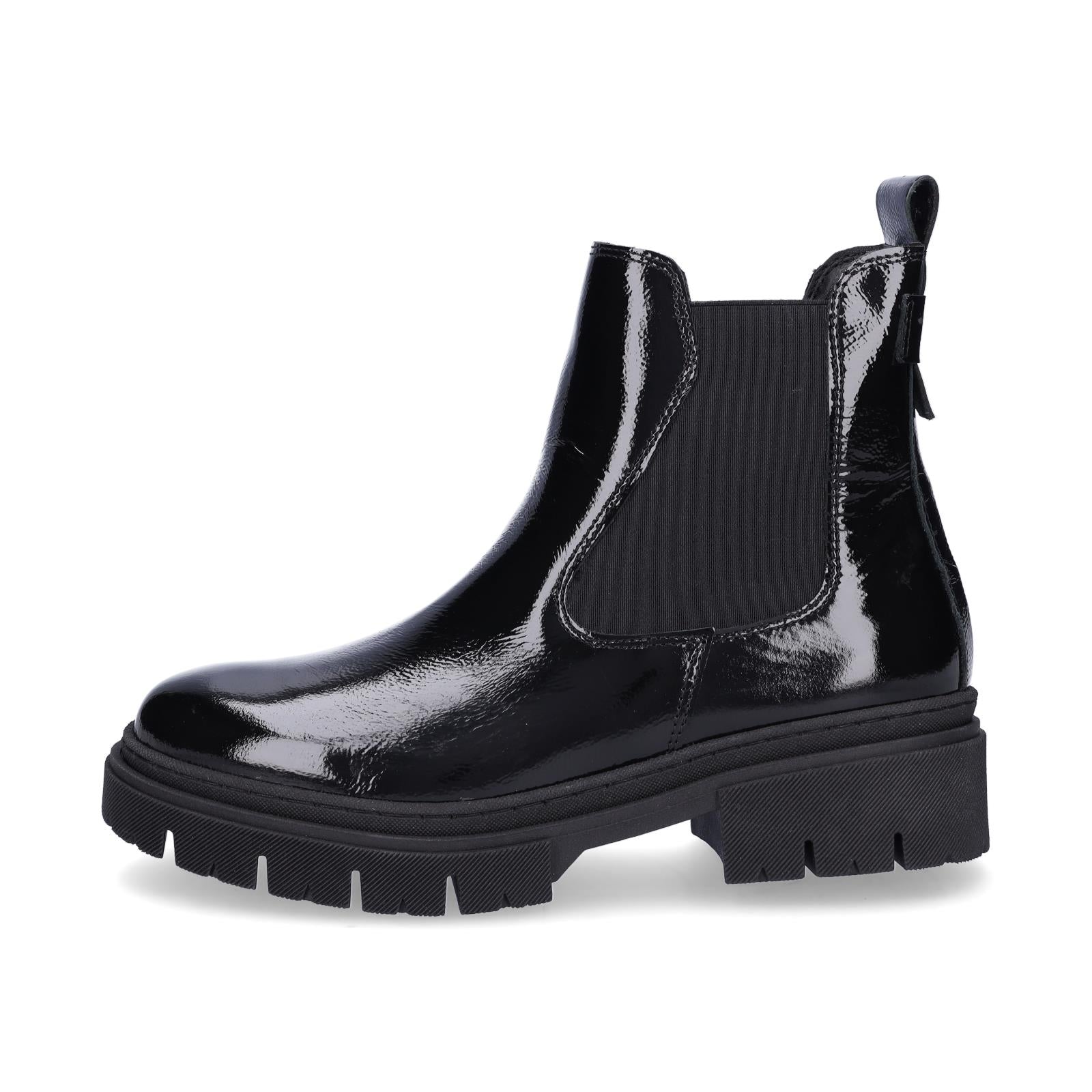Tamaris Damen Chelsea Boot schwarz Lack