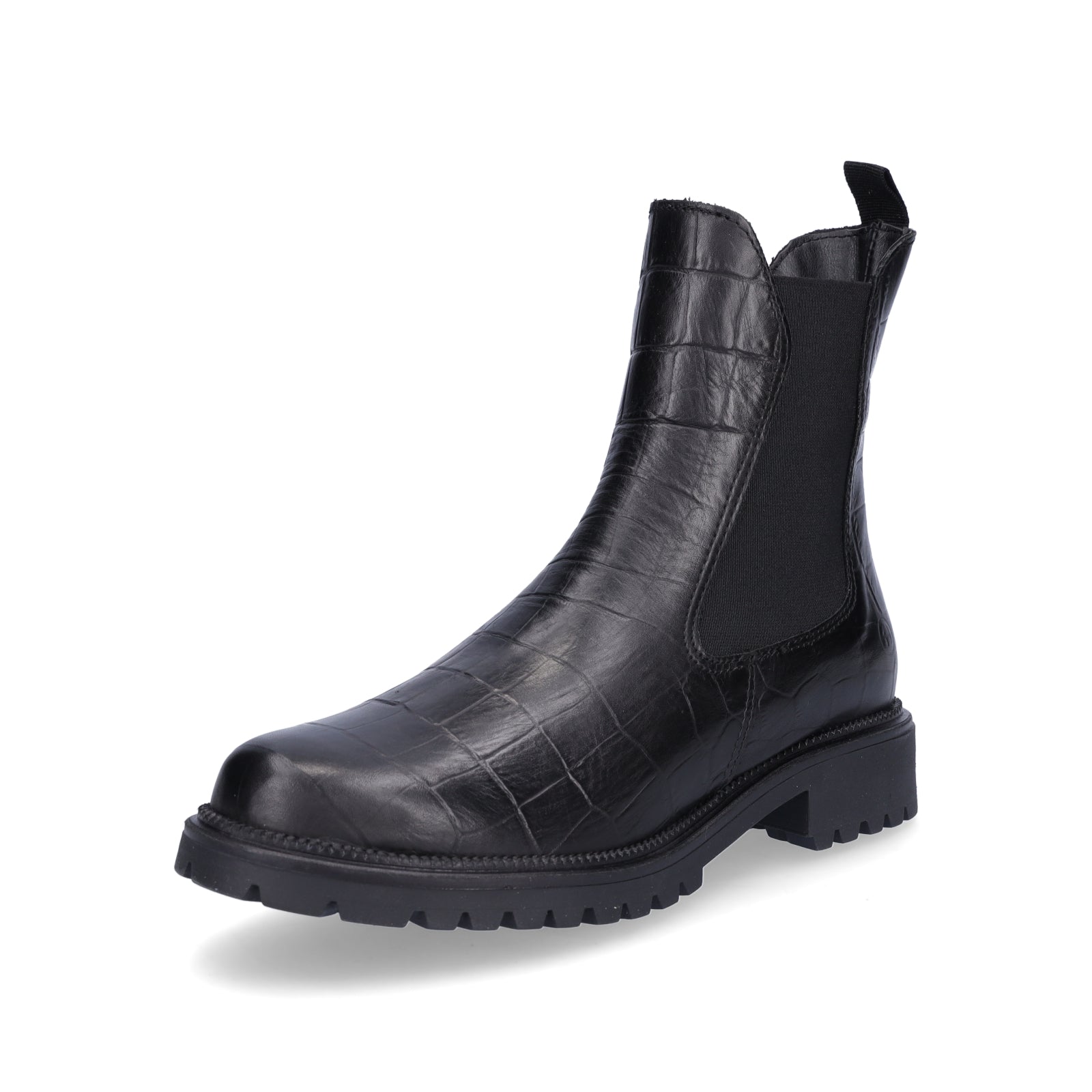 Tamaris Damen Chelsea Boot schwarz croco