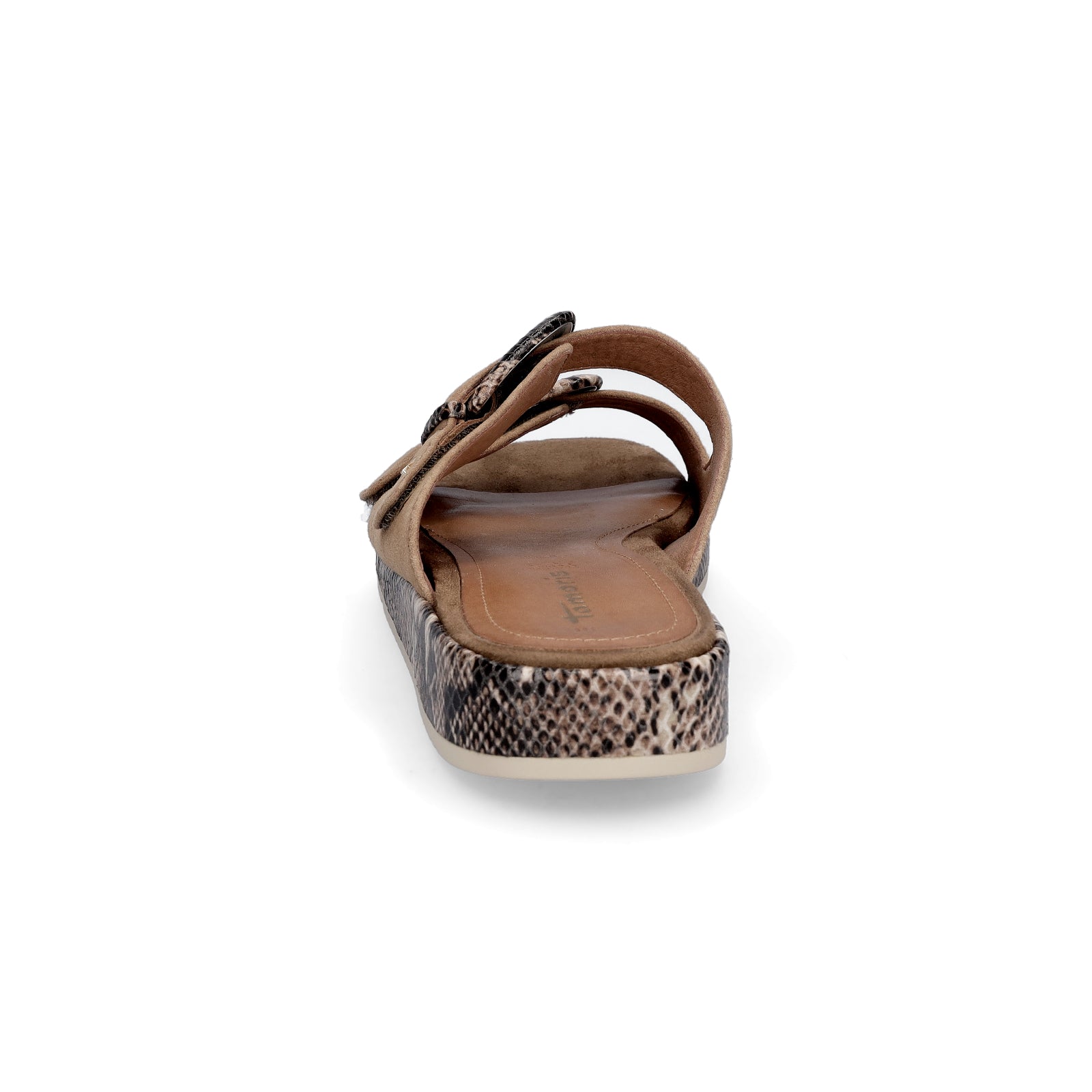 Tamaris women's mules beige python